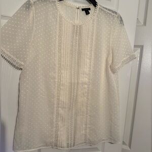Ann Taylor | Women’s Elegant Cream Blouse | Petite | Medium Petite